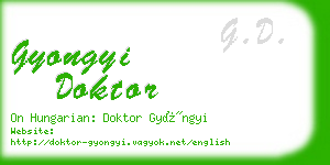 gyongyi doktor business card